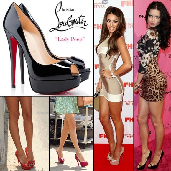 Christian Louboutin Black Lady Peep Leather - Picture 2 of 8